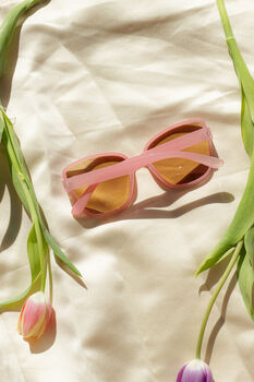 Pink Thin Frame Butterfly Cat Eye Sunglasses, 4 of 8