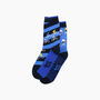 Bike Race Stripes Combed Cotton Odd Socks In Blue, thumbnail 3 of 4