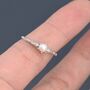 Genuine Freshwater Pearl And Cz Ring Sterling Silver, thumbnail 5 of 11