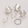 Six Piece Adjustable Wide Band Silver Plated Cuff Ring, thumbnail 1 of 2