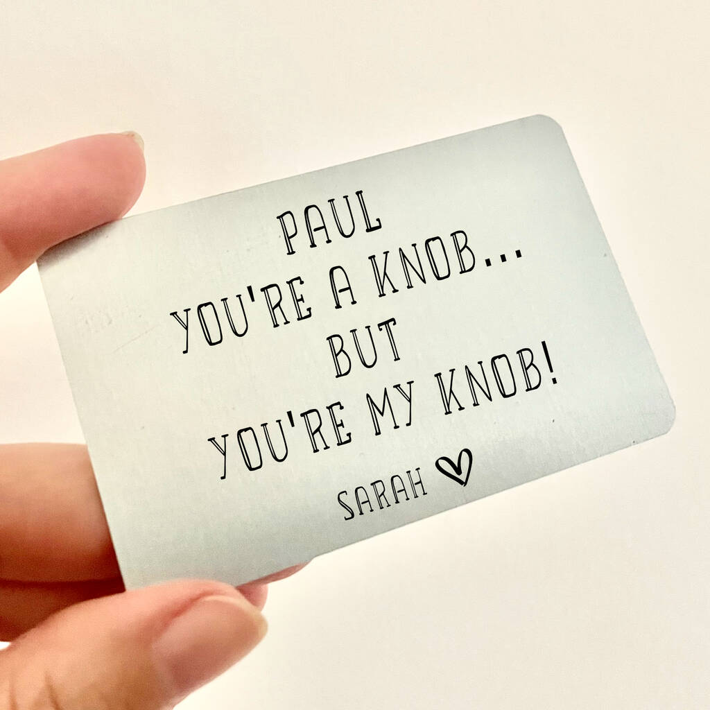 Personalised Funny Metal Wallet Card Gift By Beespoked Studio