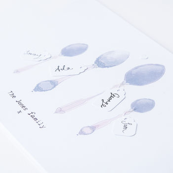 Personalised Family Of Spoons Illustrated Print, 3 of 5