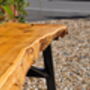Handcrafted Yew Wood Bench Seat, thumbnail 3 of 8