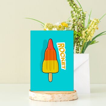 Retro Rocket Ice Lolly Birthday Card, 3 of 3