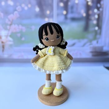 Handmade Crochet Black Doll, 8 of 12