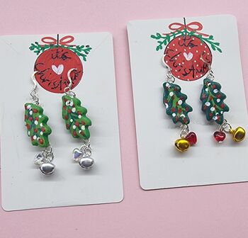 Handmade Christmas Holly Earrings With Stand, 3 of 9