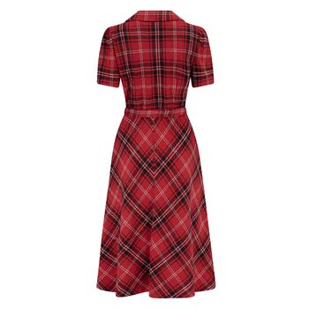 Lisa Dress In Cotton Red Check 1940s Vintage Style, 2 of 3