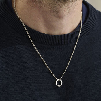 Personalised Men's Mini Quote Circle Necklace, 5 of 10