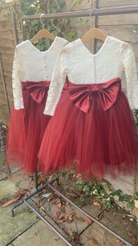 Long Sleeve Burgundy Tutu Dress, 12 of 12