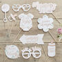 Rose Gold Floral Baby Shower Photo Booth Props, thumbnail 1 of 3
