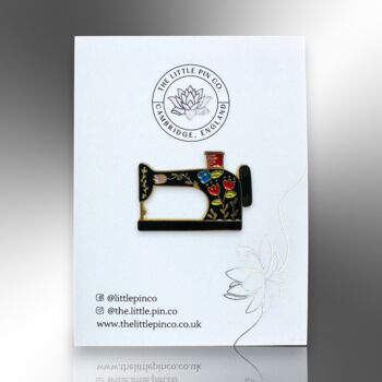 Sewing Machine With Flower Design Enamel Pin Brooch, Birthday Gift For Sewers, Crafters, Dressmakers, Seamstresses, 4 of 8