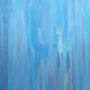 Out Of The Blue, A Blue Abstract Deer Painting, thumbnail 4 of 8