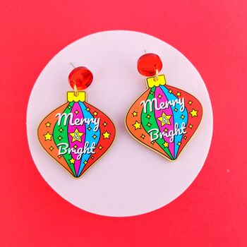 'Merry And Bright' Colourful Christmas Earrings, 11 of 11
