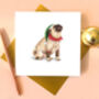 Fawn Pug Elf 'Happy Howlidays ' Christmas Card, thumbnail 3 of 4
