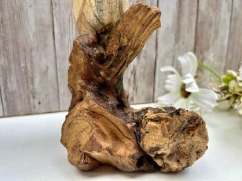 Wooden Owl Ornament Driftwood Sculpture Tawny Owl Gift, 4 of 8