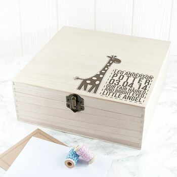 Personalised Baby Giraffe Keepsake Box, 7 of 12