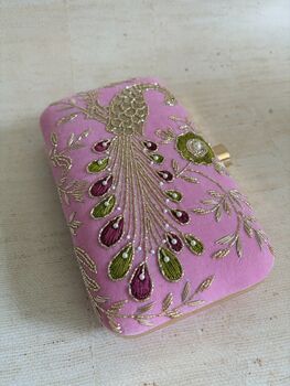 Peacock Pink Clutch Bag, 4 of 10