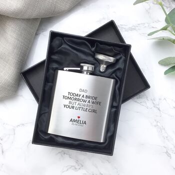 Personalised Father Of The Bride Wedding Hip Flask Gift, 2 of 2