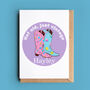 Personalised 90's Style Cowgirl Boots Birthday Card, thumbnail 1 of 2