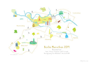 Berlin Marathon Route Map Personalised Print, 6 of 6