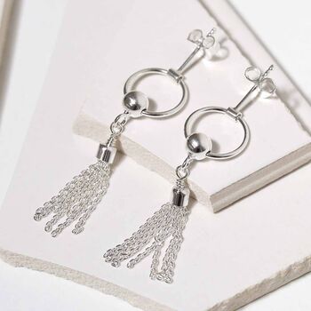 Sterling Silver Tassel Earrings, 5 of 8