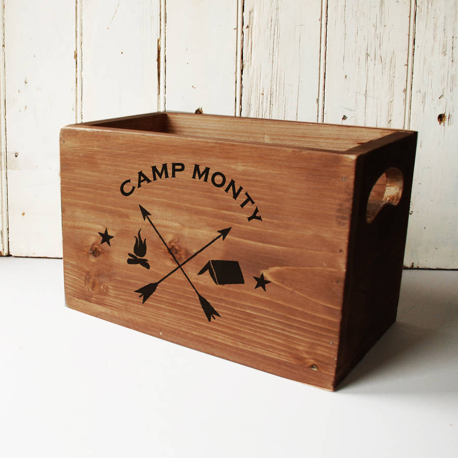 personalised children's toy box by monty's vintage shop