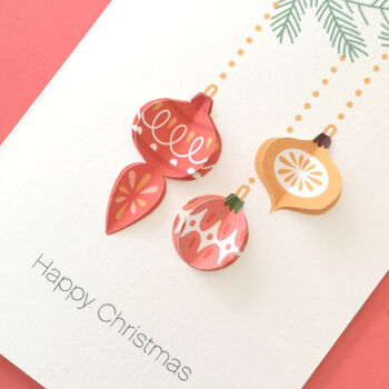 Personalised Happy Christmas 3D Decorations Card, 7 of 7