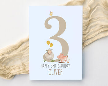 Personalised Children's Birthday Card Farm Friends, 2 of 6