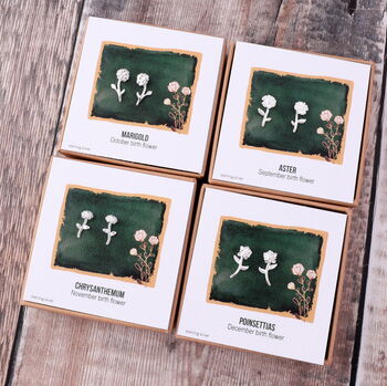 Birth Month Flower Earring Studs, 7 of 10