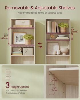 Industrial Bookcase Shelving Unit Storage Organiser, 5 of 10