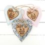 40th Birthday Fabric Heart With Oak Message, thumbnail 6 of 7