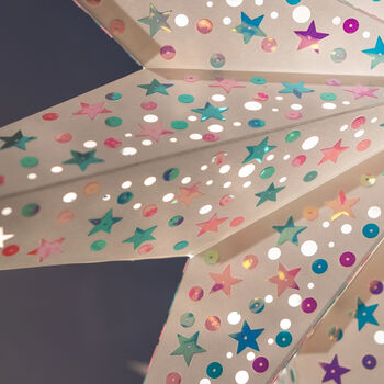 Sequinned Paper Starlight Lampshade, 6 of 7