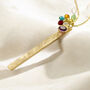 Long Length Family Birthstone Bar Charm Necklace, thumbnail 5 of 10