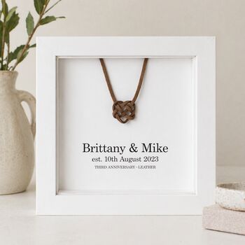 Personalised 3rd Anniversary Gift Vegan Leather Heart, 11 of 12