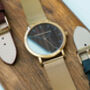 Classic Gold Stainless Steel Unisex Wood Watch, thumbnail 1 of 9
