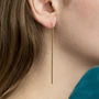 Simple Bar Gold Plated Silver Drop Earrings, thumbnail 1 of 2