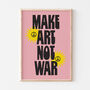 Retro Make Art Not War Typography Wall Print, thumbnail 2 of 6