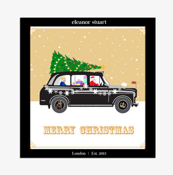 London Black Cab Christmas Cards Single/Boxed Set, 2 of 2