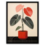 Red Rubbers Plant Lovers Modern Wall Art Print, thumbnail 5 of 6