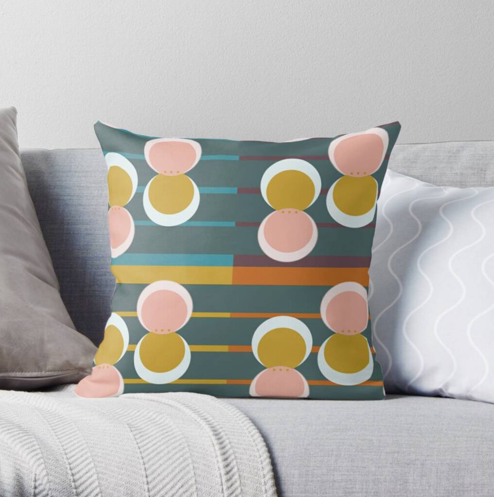 Modern Geometric Cushion In Sorbet Colours