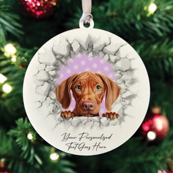 Personalised Christmas Vizsla Break Through, 3 of 10