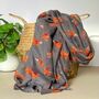 Foxes Print Scarf In Grey, thumbnail 1 of 3
