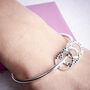 Silver Bangle With Tiny Text Personalised Bday Beads, thumbnail 1 of 6