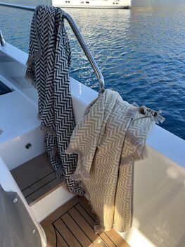 Capri Herringbone Luxury Cotton Blanket Mustard Yellow, 9 of 12