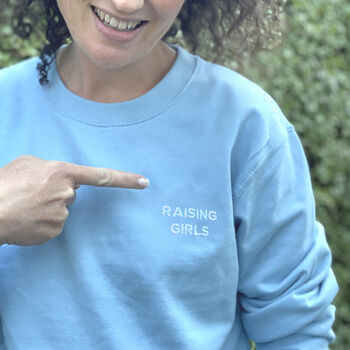 Raising Girls Sweatshirt In Baby Blue Or Candy Pink, 3 of 4