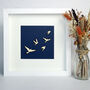 Swallows Flying Framed Woodcut Picture, thumbnail 5 of 5