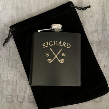 Personalised Golfers Hip Flask, 3 of 5