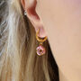 Custom Gold Plated And Enamel Charm Huggie Hoops, thumbnail 2 of 5