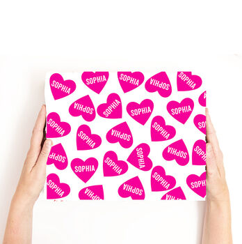 Personalised Valentine's Heart Wrapping Paper, 2 of 3