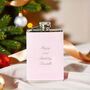 Personalised Pink Hip Flask – Christmas Edition, thumbnail 1 of 4